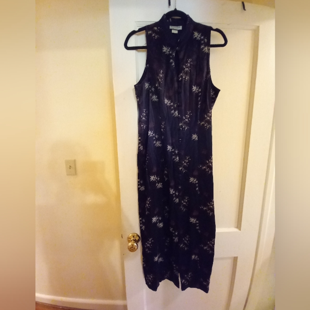 Vintage Cheongsam maxi length button up dress Breakin Loose Large